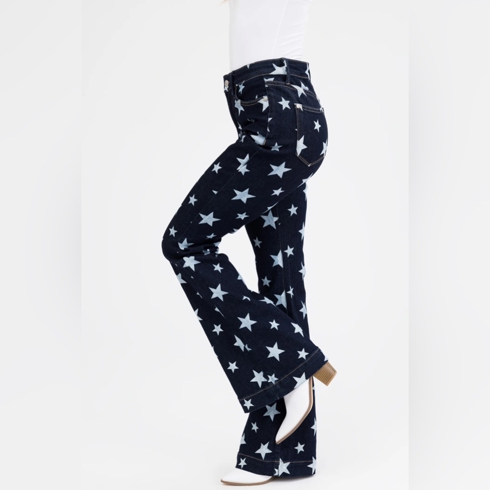 Judy blue dark denim star flares size 3/26 - Picture 5 of 5